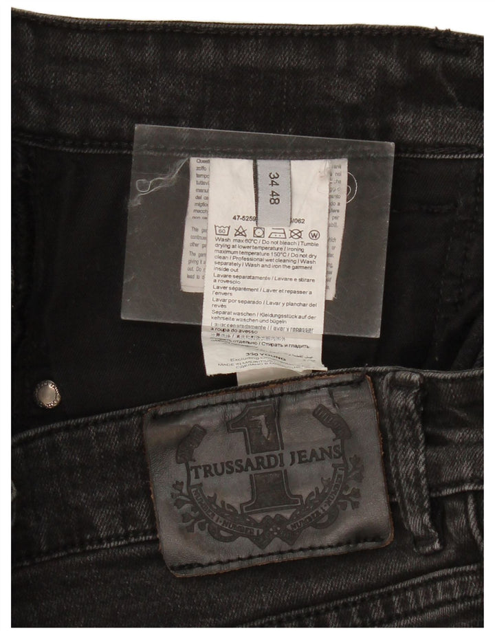 TRUSSARDI Mens Slim Jeans W34 L31  Black Cotton