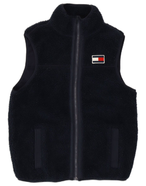 Gilet in pile da donna Tommy Hilfiger UK 10 piccolo poliestere blu navy