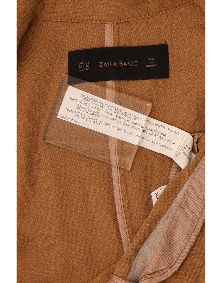Giacca blazer aperta corta oversize da donna Zara UK 6 XS Lyocell marrone
