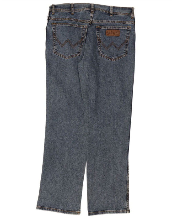 Jeans dritti elasticizzati Texas Wrangler da uomo W34 L30 cotone blu