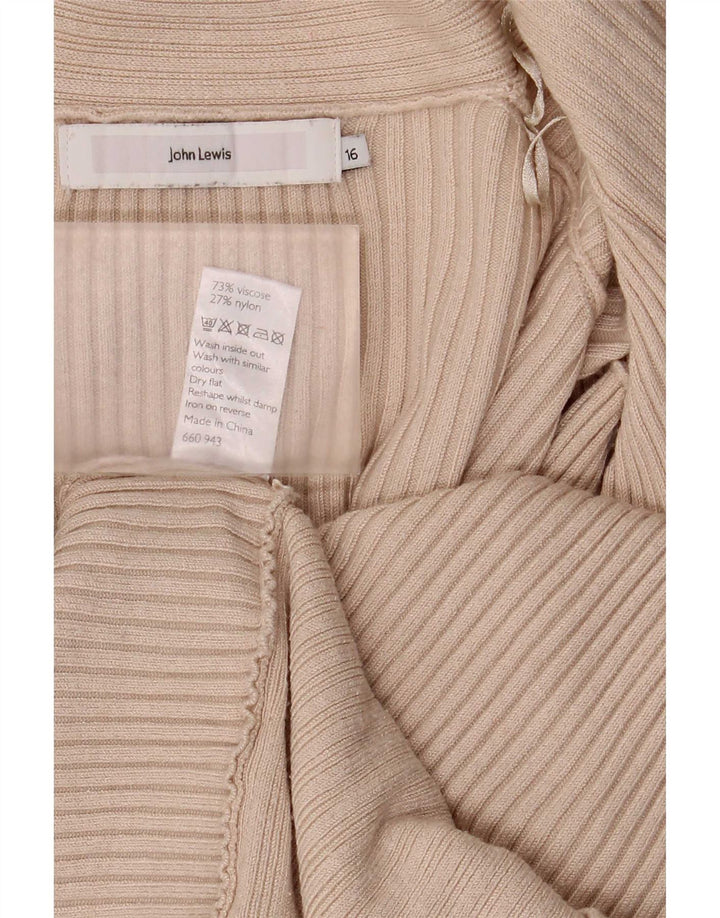 Maglione cardigan aperto oversize da donna John Lewis UK 16 Large Beige Viscosa