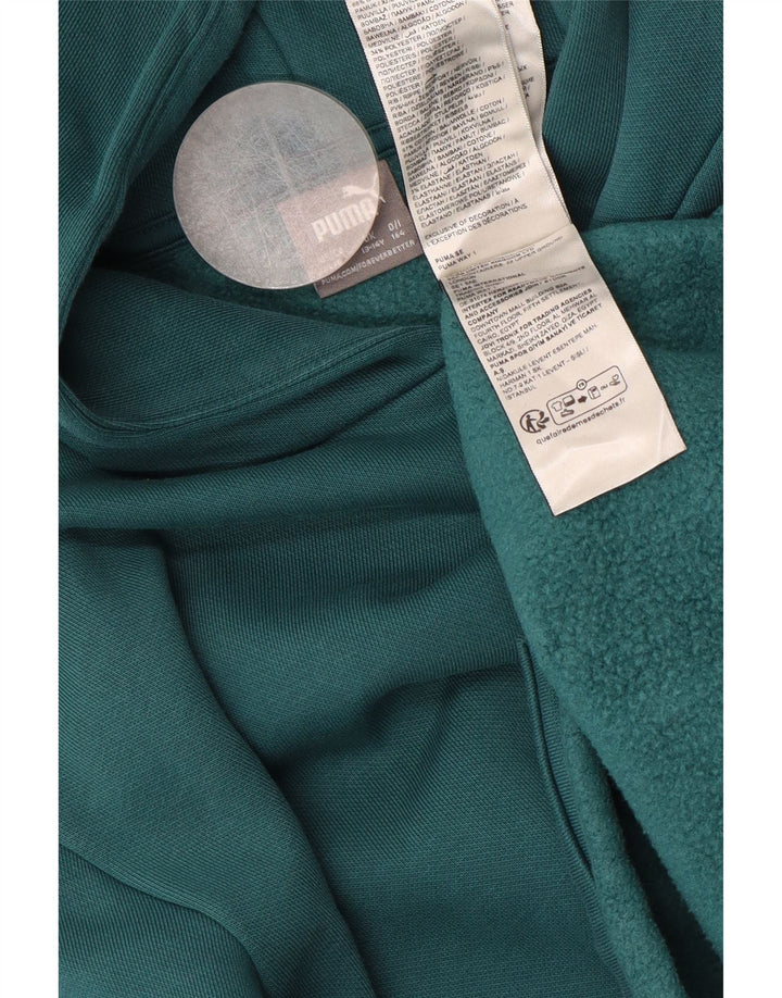 Felpa con cappuccio grafica PUMA per ragazze, vestibilità ampia, 13-14 anni, in cotone verde