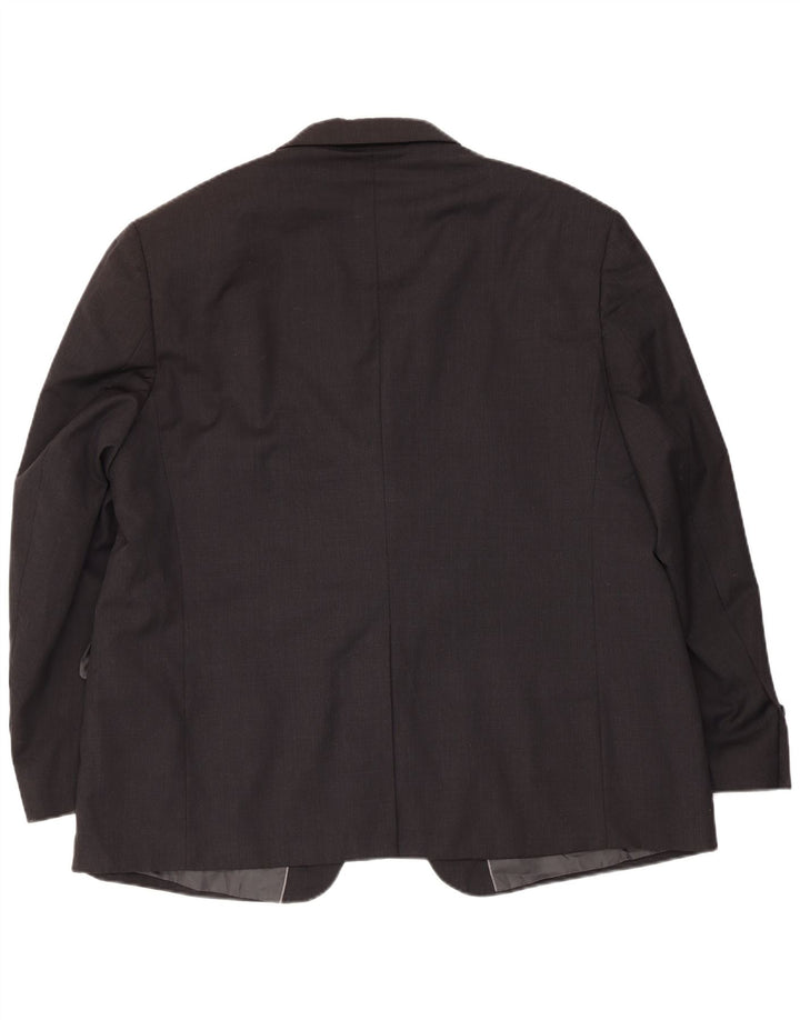 Giacca blazer corta a 3 bottoni Marks & Spencer da uomo UK 48 2XL Lana grigia