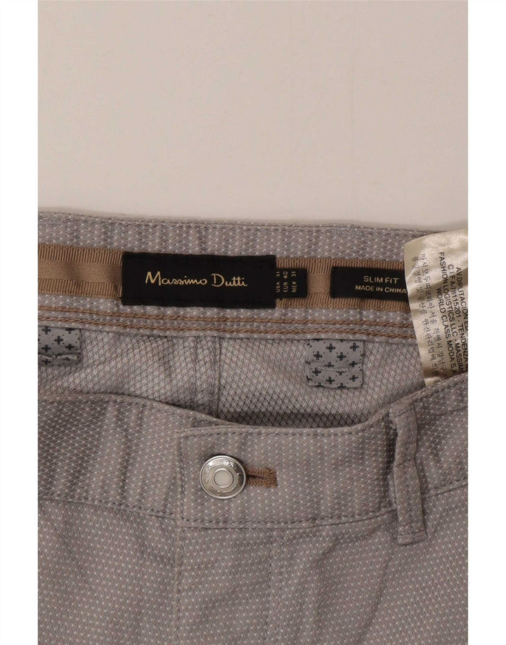 Pantaloni chino da uomo Massimo Dutti EU 40 medio W31 L30 grigio maculato