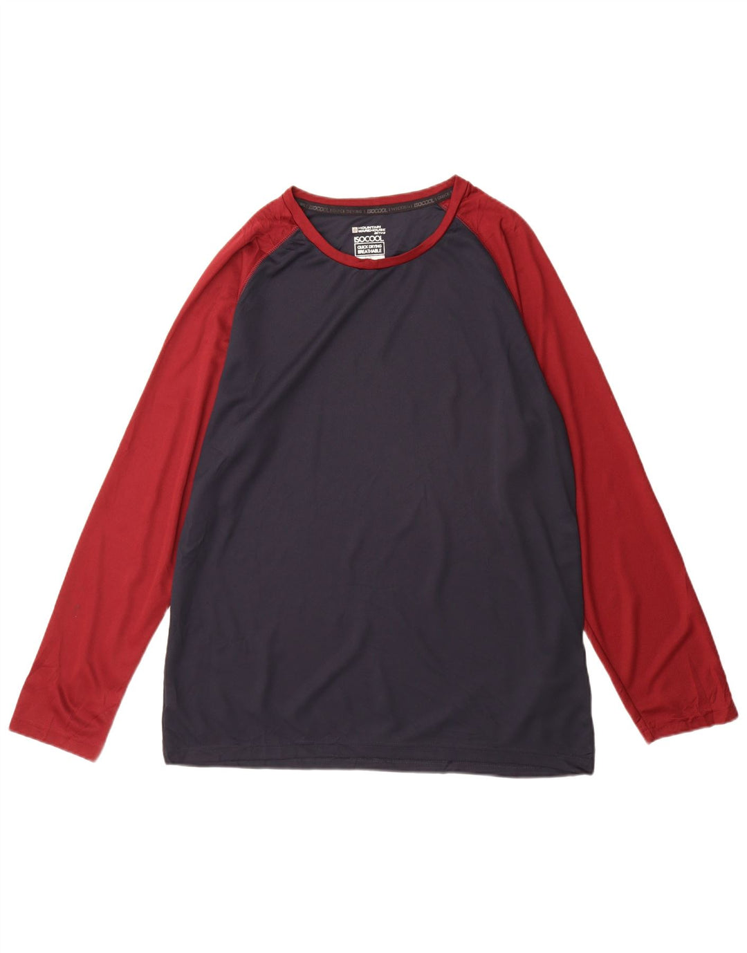 Mountain Warehouse Top da uomo a maniche lunghe XL in poliestere color block blu navy