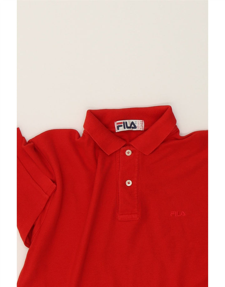 FILA Mens Polo Shirt IT 44 XS Red Cotton Vintage Fila and Second-Hand Fila from Messina Hembry 