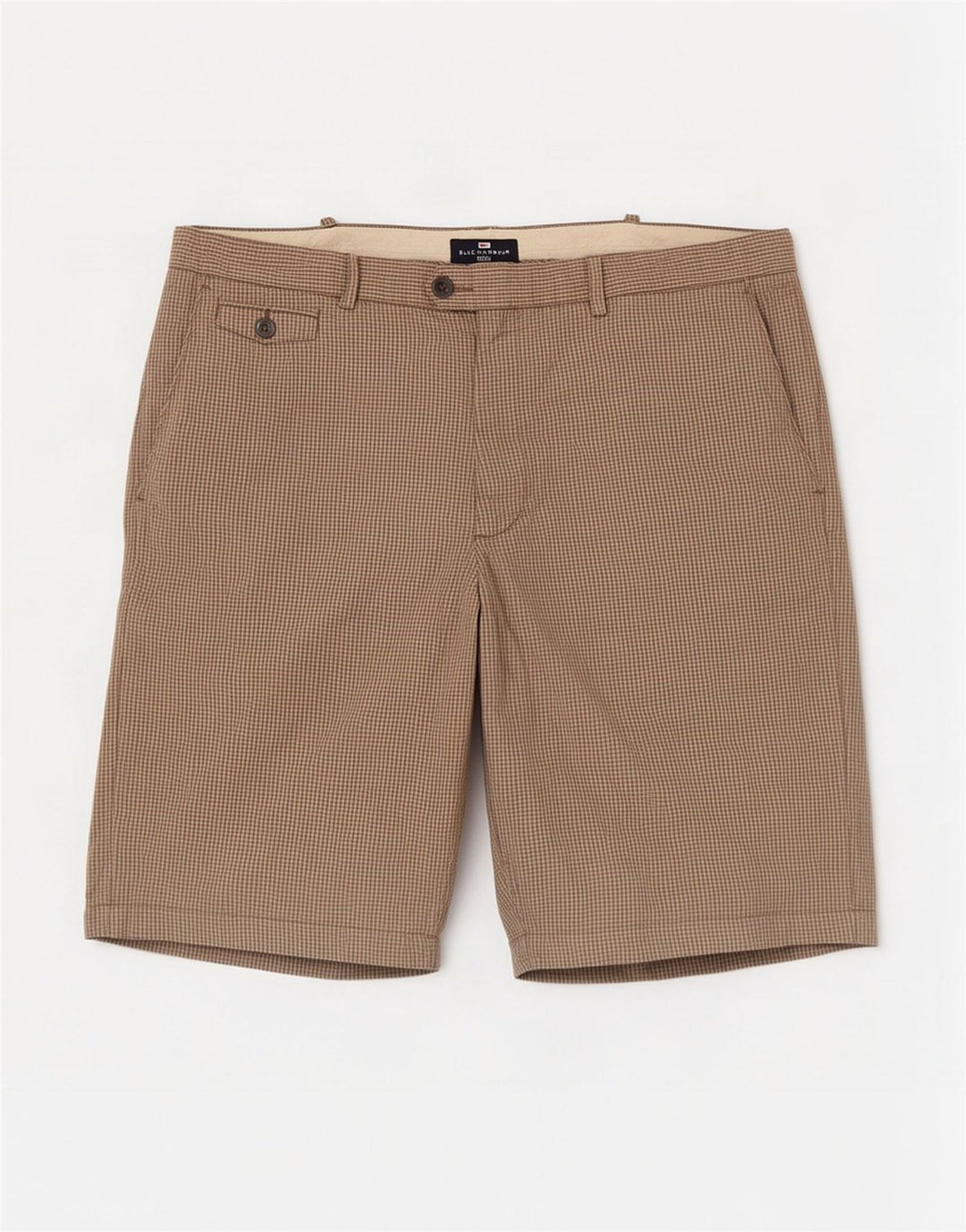 Pantaloncini chino da uomo Marks & Spencer blu Harbour W40 XL cotone a quadretti kaki