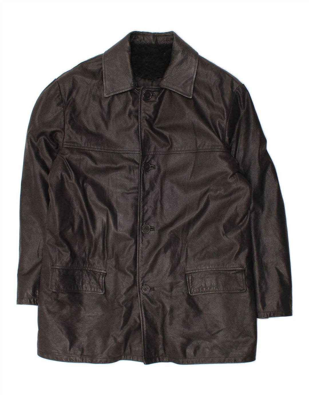AFG Mens Leather Coat EU 48 Medium Black Leather Vintage AFG and Second-Hand AFG from Messina Hembry 