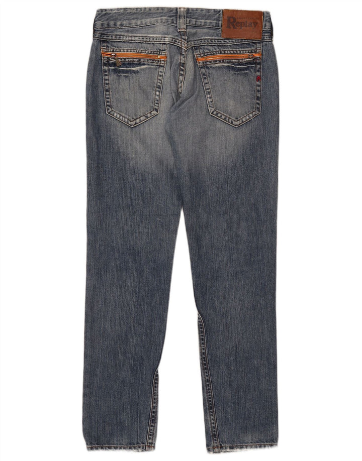 Jeans dritti da donna Replay W28 L30 cotone blu