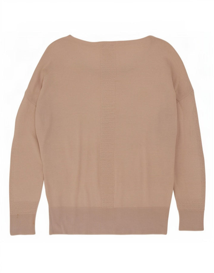 Maglione da donna oversize con scollo a barca Jigsaw UK 10 Small Beige Viscosa