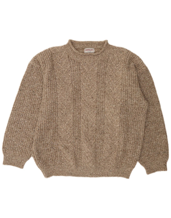 BERTO LUCCI Maglione maglione girocollo da uomo XL a righe grigie