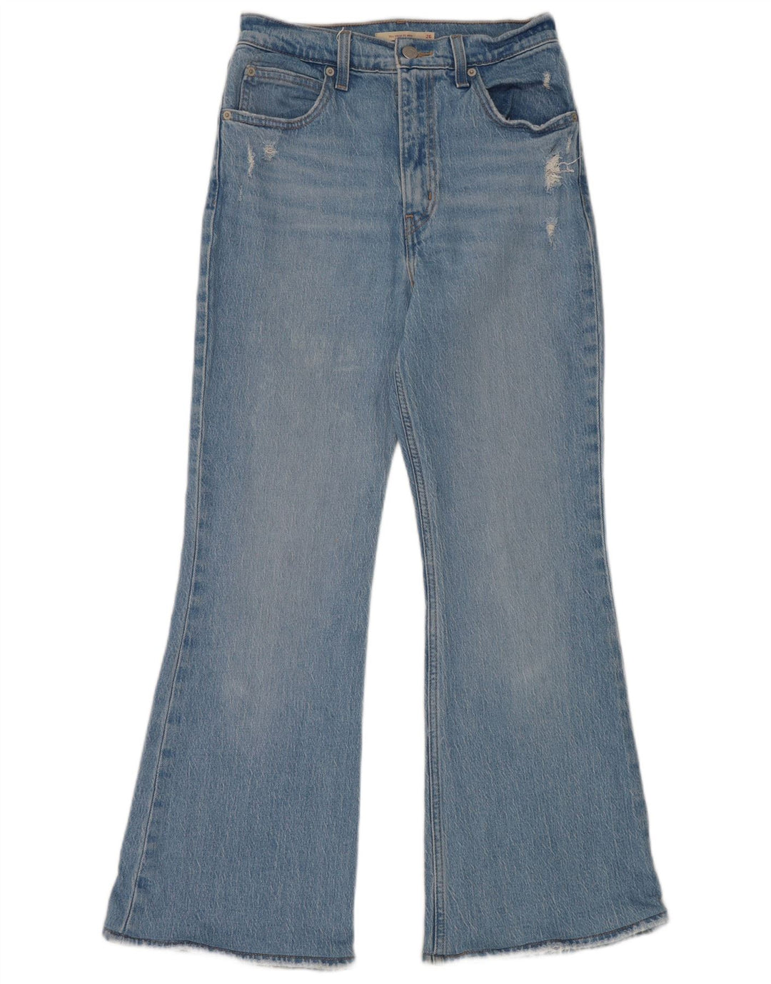 Jeans Levi's da donna svasati a vita alta effetto vissuto W26 L27 cotone blu