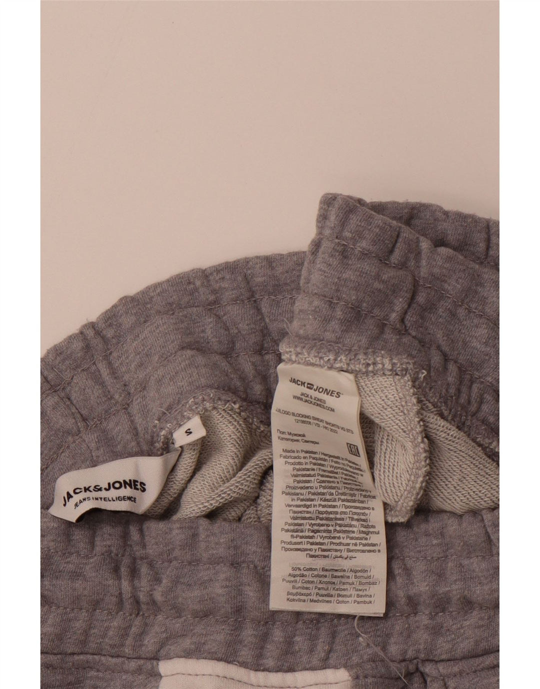 JACK & JONES Pantaloncini sportivi con grafica da uomo Small in cotone color block grigio