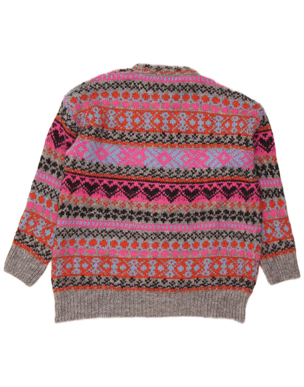Maglione maglione girocollo da donna Zara UK 16 Large Fair Isle multicolore