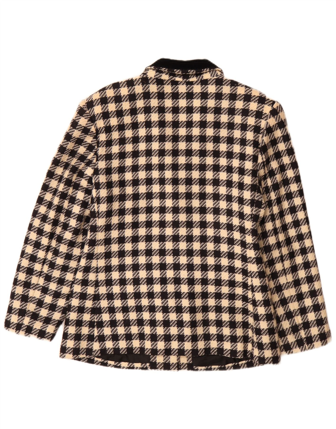 Giacca blazer vintage da donna a 3 bottoni IT 46 grande classica pied de poule nera