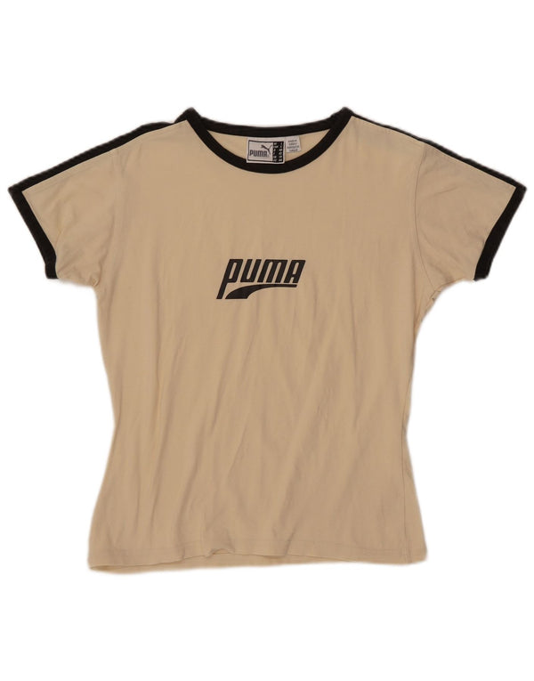T-shirt grafica da donna PUMA Top UK 14 Large Bianco sporco