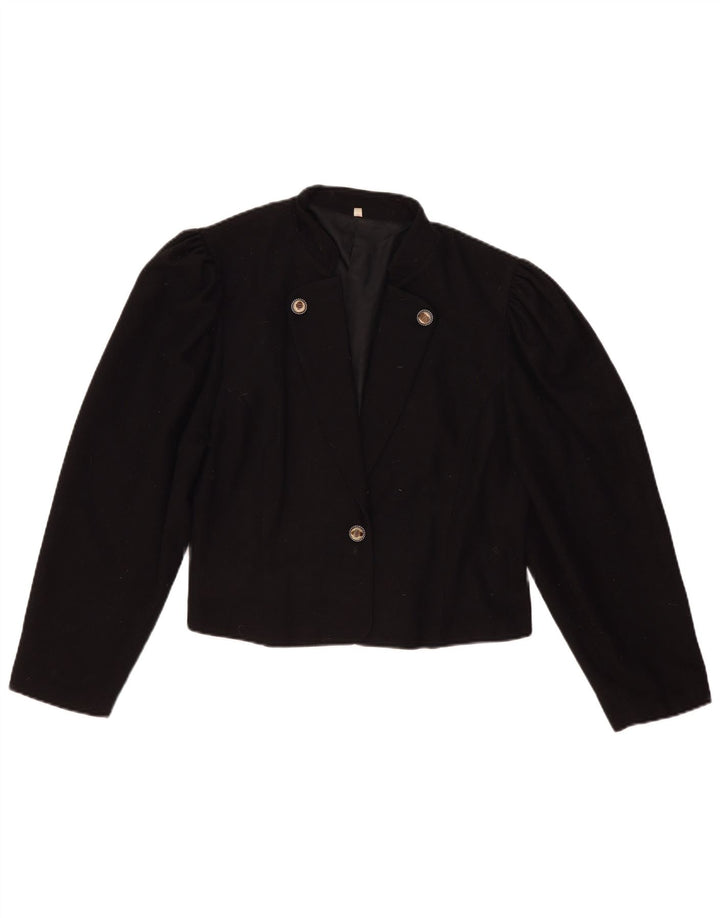 Giacca blazer vintage da donna a 1 bottone IT 44 lana nera media