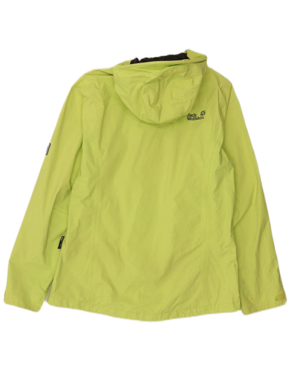 Giacca antipioggia con cappuccio da donna Jack Wolfskin UK 12/14 Poliammide verde medio