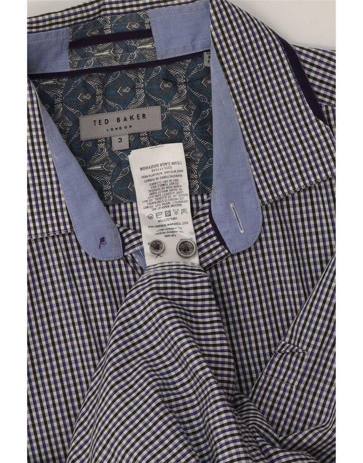 Ted Baker Camicia da uomo Taglia 3 Cotone a quadretti blu medio