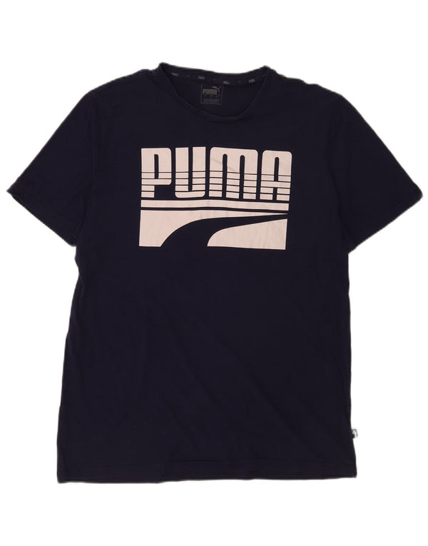 T-shirt grafica da uomo Puma Top Large Blu Navy