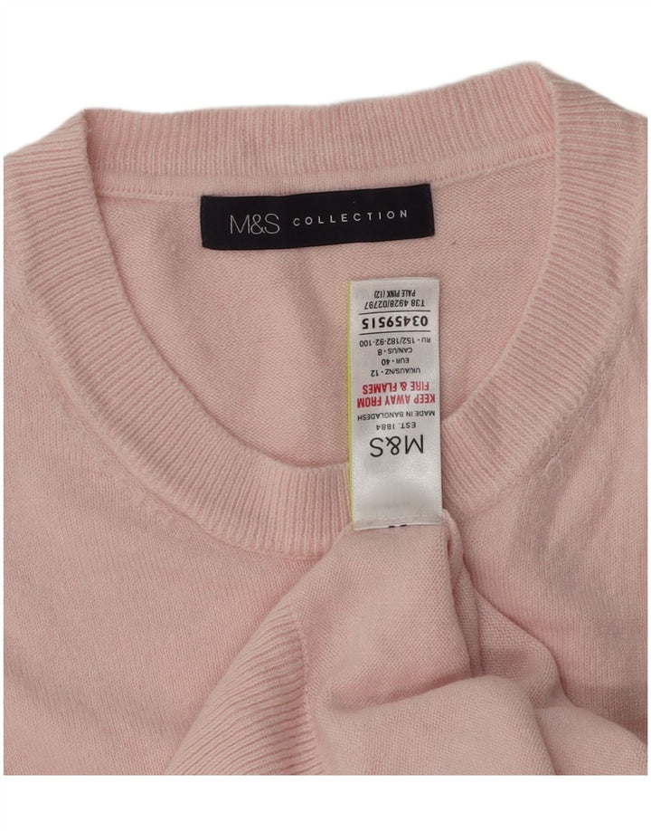 Maglione maglione girocollo da donna Marks & Spencer UK 12 Rosa medio