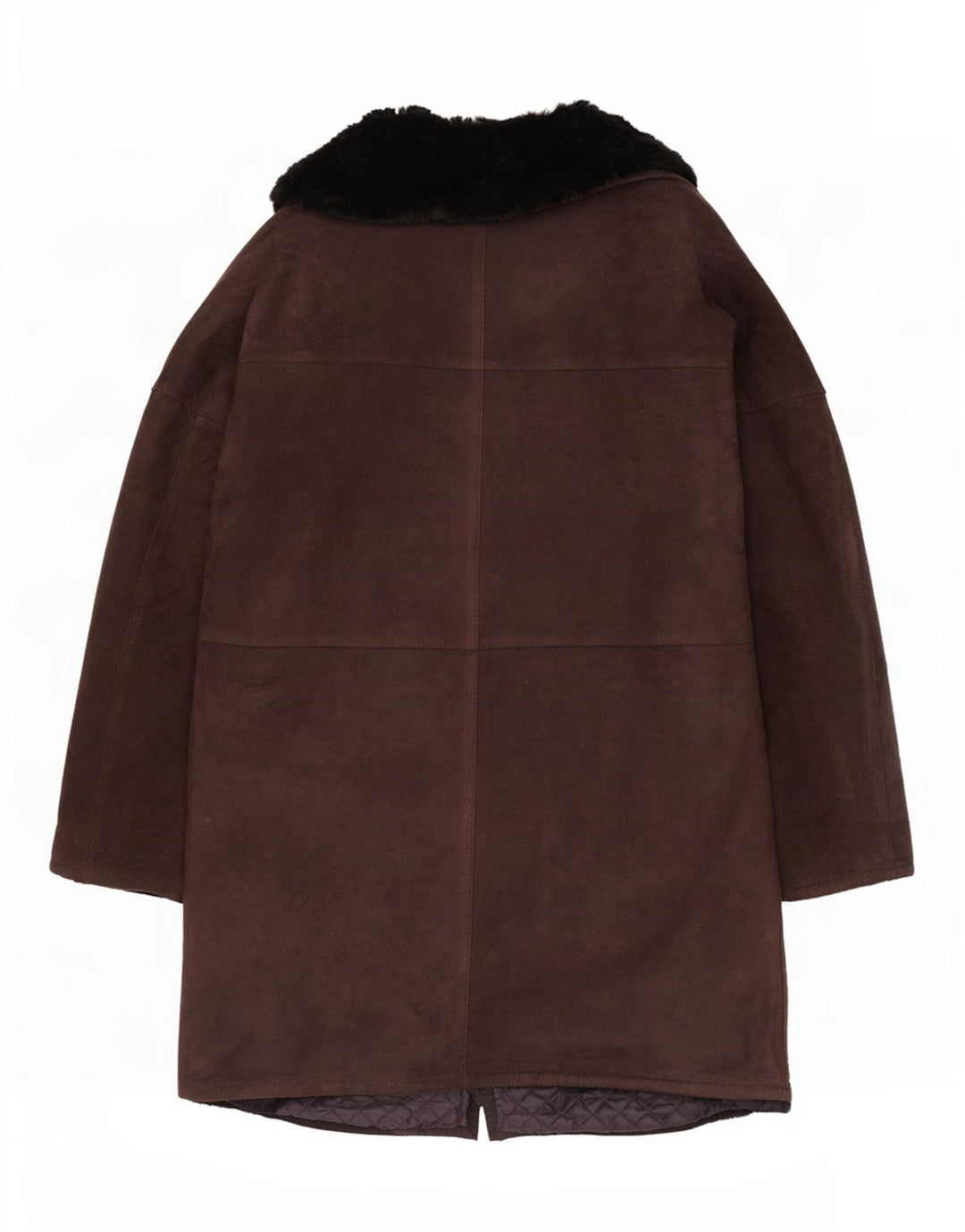 Giacca in shearling aperta da donna vintage UK 12 Marrone medio