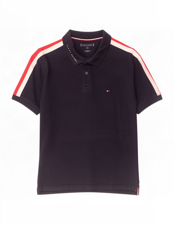 Polo Tommy Hilfiger da uomo vestibilità regolare XL in cotone color block blu navy