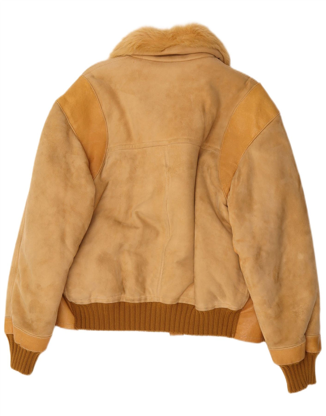 Giubbotto bomber in shearling da uomo vintage UK 38 Beige medio