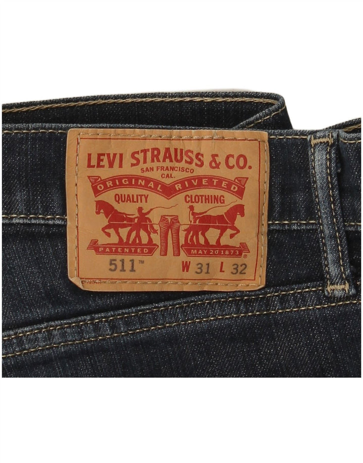 Levi's Uomo 511 Slim Jeans W31 L32 Blu Navy Cotone