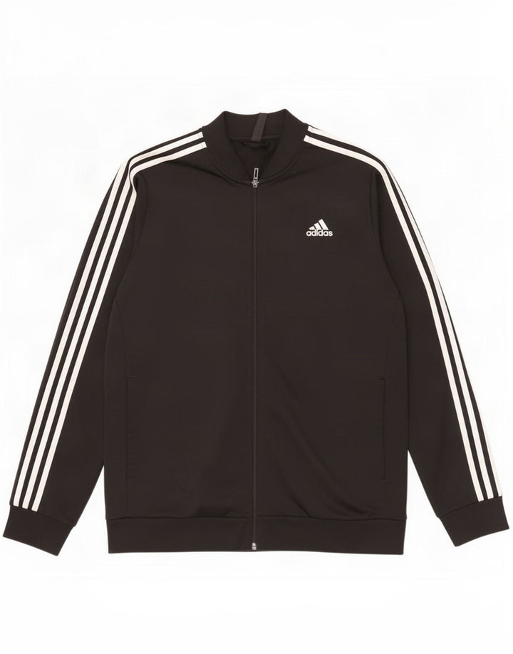 Giacca da tuta da uomo Adidas Large nera in poliestere