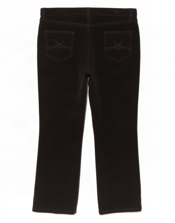 Pantaloni in velluto a coste bootcut da donna Marks & Spencer UK 20 2XL W38 L29 Nero