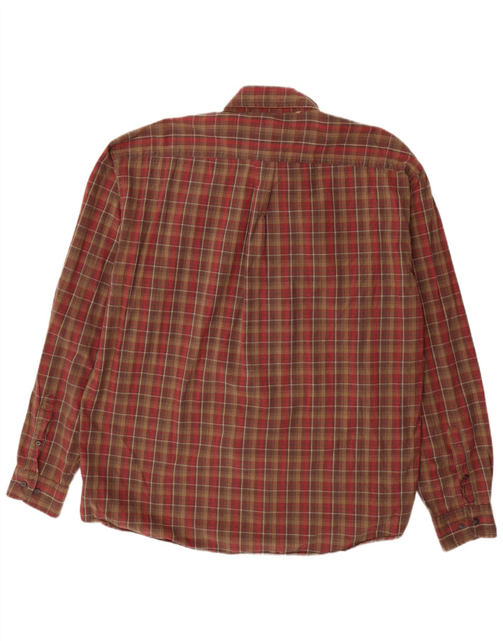 Camicia da uomo Sergio Tacchini 2XL in cotone a quadri marrone