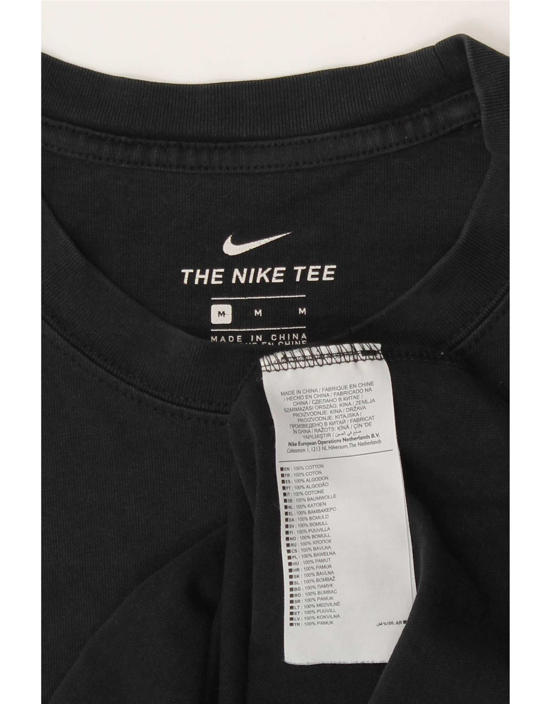 T-shirt grafica da uomo Nike Top in cotone nero medio