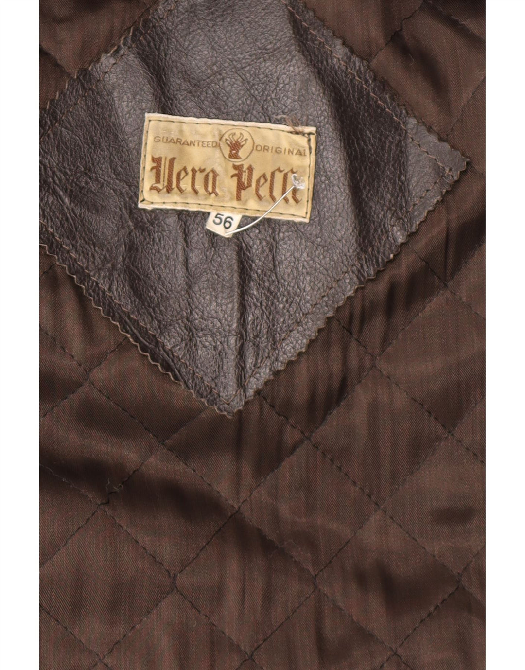 Giacca in pelle vintage da uomo IT 56 3XL Pelle nera