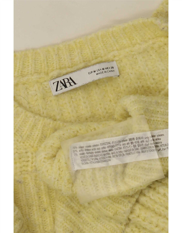 Maglione maglione girocollo oversize da donna Zara UK 14 giallo medio
