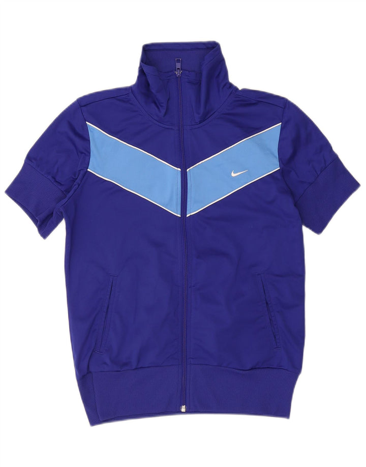 Giacca da tuta da donna Nike UK 14 Medium Navy Blue Colourblock