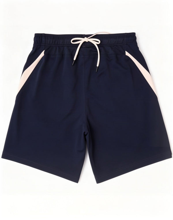 Pantaloncini sportivi Adidas da uomo piccoli in poliestere color block blu navy