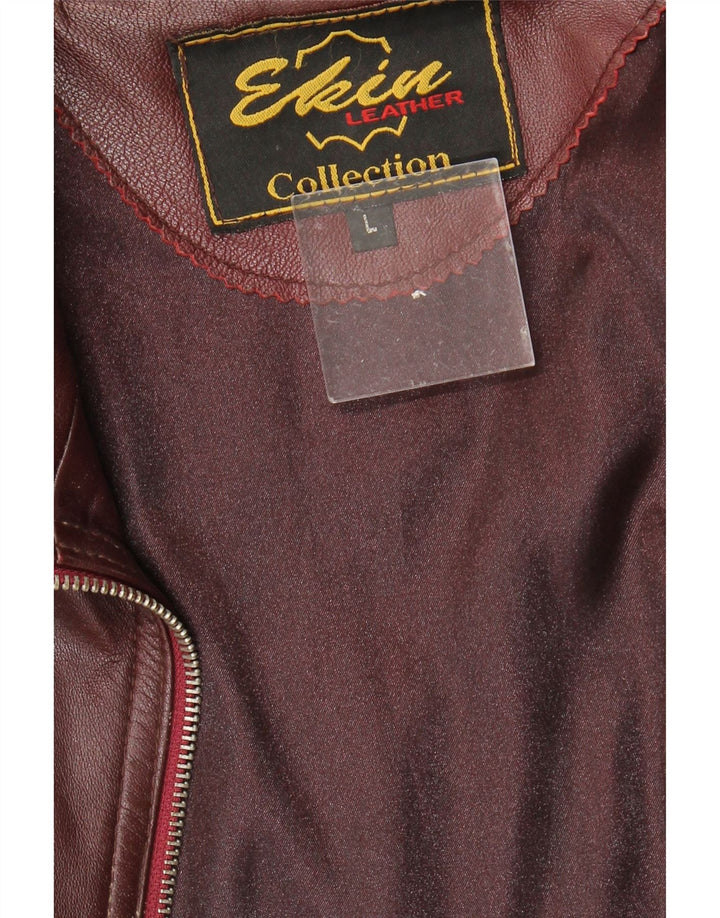 VINTAGE Mens Leather Jacket UK 40 Large Brown Leather