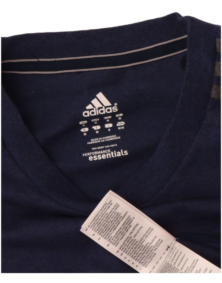 T-shirt Adidas Climalite da uomo Top in cotone blu navy medio