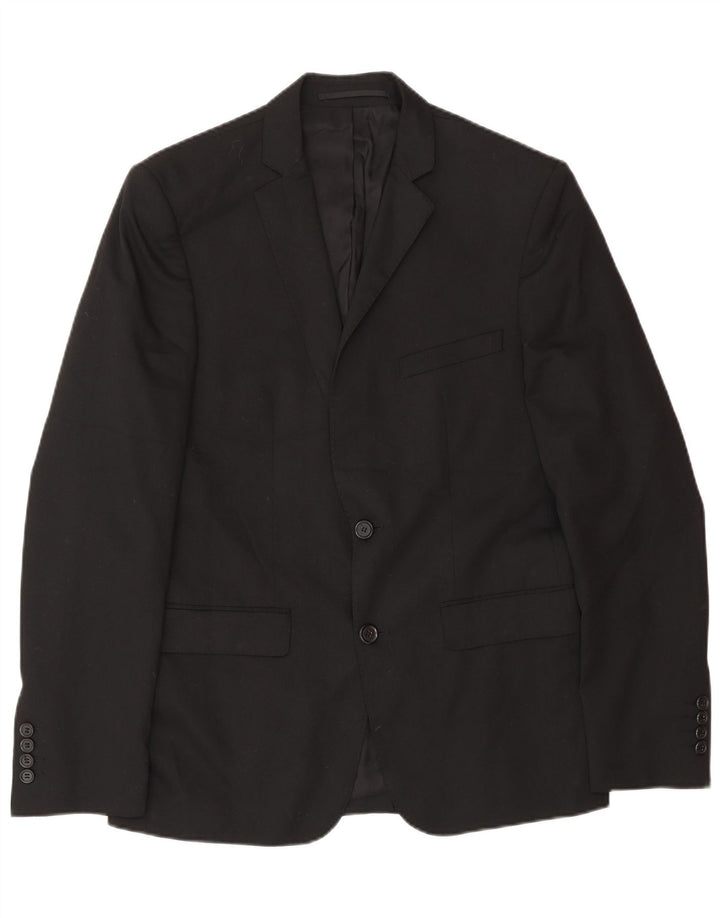 Giacca blazer a 2 bottoni da uomo Zara EU 46 piccola in poliestere nero