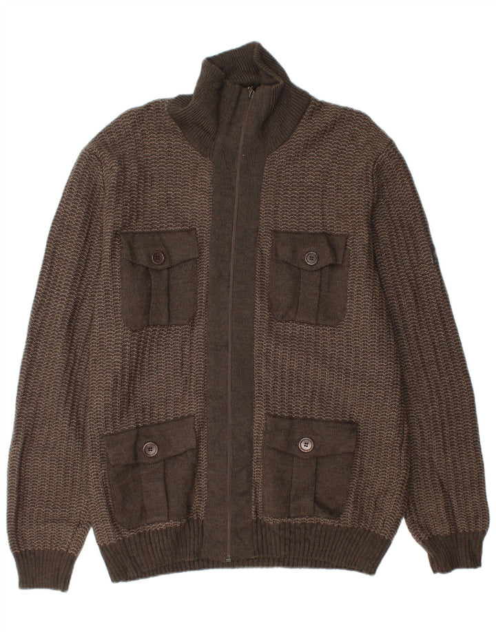 Maglione cardigan da uomo NAVIGARE XL in lana grigia