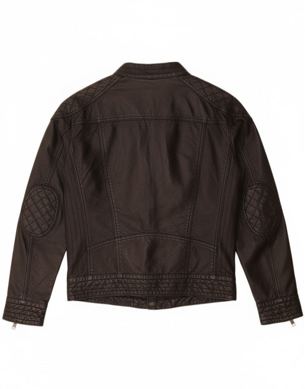Giacca da motociclista in pelle da donna PEPE Jeans UK 14 Pelle nera media