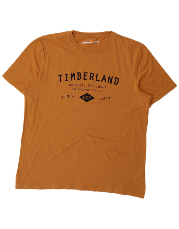 T-shirt grafica da uomo con vestibilità regolare Timberland Top XL in cotone giallo