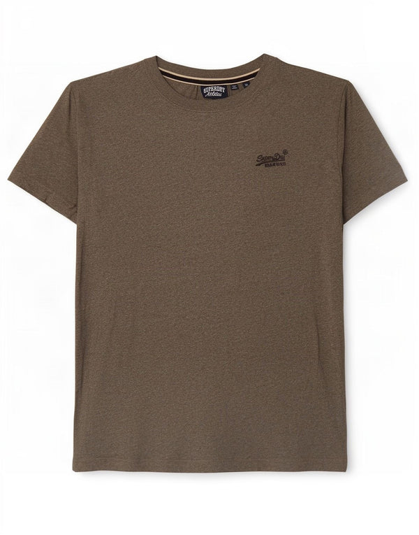 T-shirt da uomo Superdry Top in cotone chiazzato medio kaki