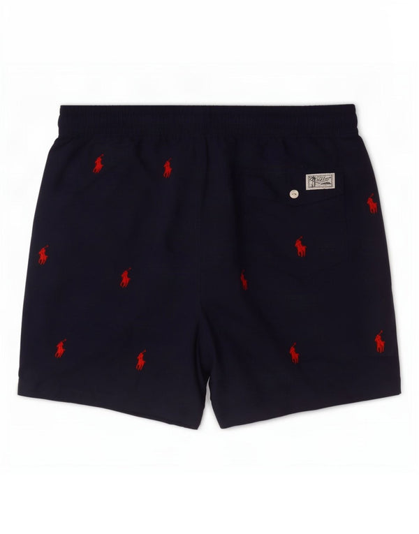 Pantaloncini da bagno grafici da uomo Polo Ralph Lauren nylon medio blu navy