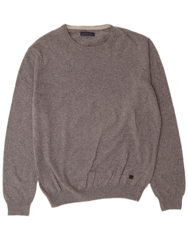 Trussardi Mens Crew Neck Jumper Sweater 2XL Grey Wool
