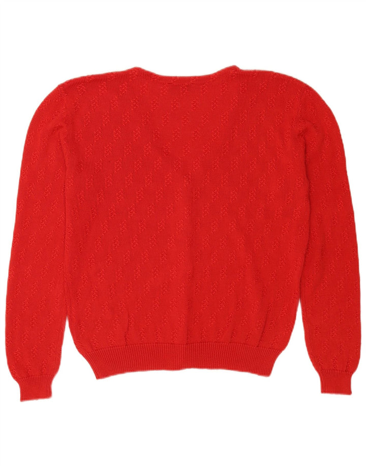 Maglione cardigan da donna Peter Hahn UK 14 Cotone rosso medio