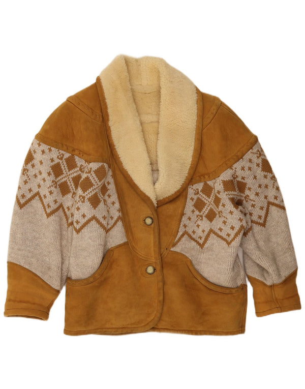 Giacca oversize da donna vintage EU 46 XL Beige Argyle/Diamante