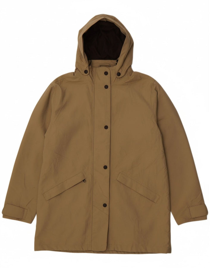 ROHAN Womens Hooded Rain Jacket UK 14 Medium Beige Polyamide