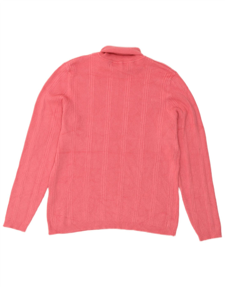 Maglione maglione a collo alto da donna Marks & Spencer UK 16 grande viscosa rosa